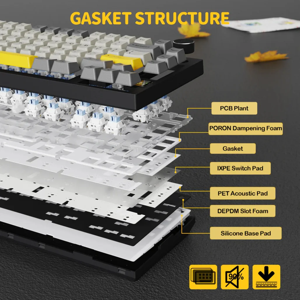 Attack Shark X820 Ultra 75% Tri-Mode Gasket Wireless Mechanical Gaming Keyboard - Image 19