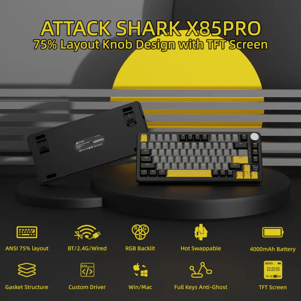 Attack Shark X85 Pro - 75% Wireless Mechanical Gaming Keyboard - Image 5