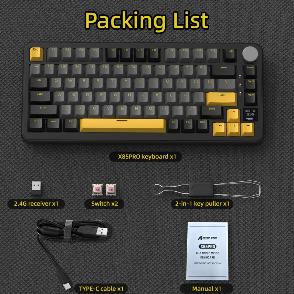 Attack Shark X85 Pro - 75% Wireless Mechanical Gaming Keyboard - Image 7