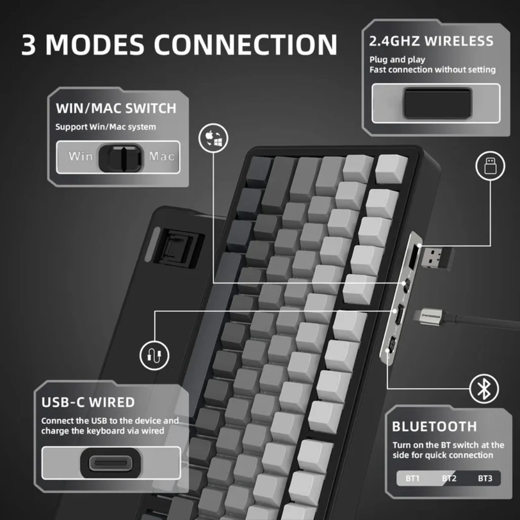 Attack Shark X85 - Wireless Mechanical Gaming Keyboard - Image 5