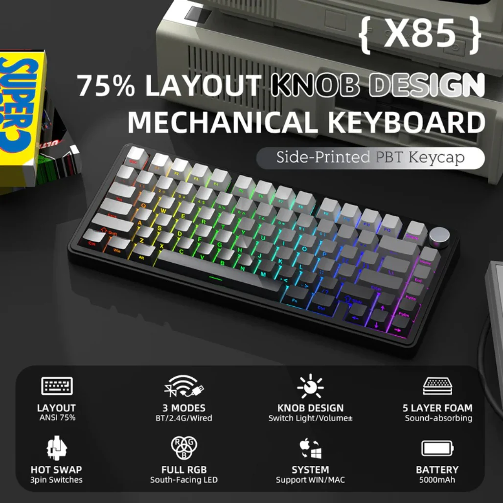 Attack Shark X85 - Wireless Mechanical Gaming Keyboard - Image 7