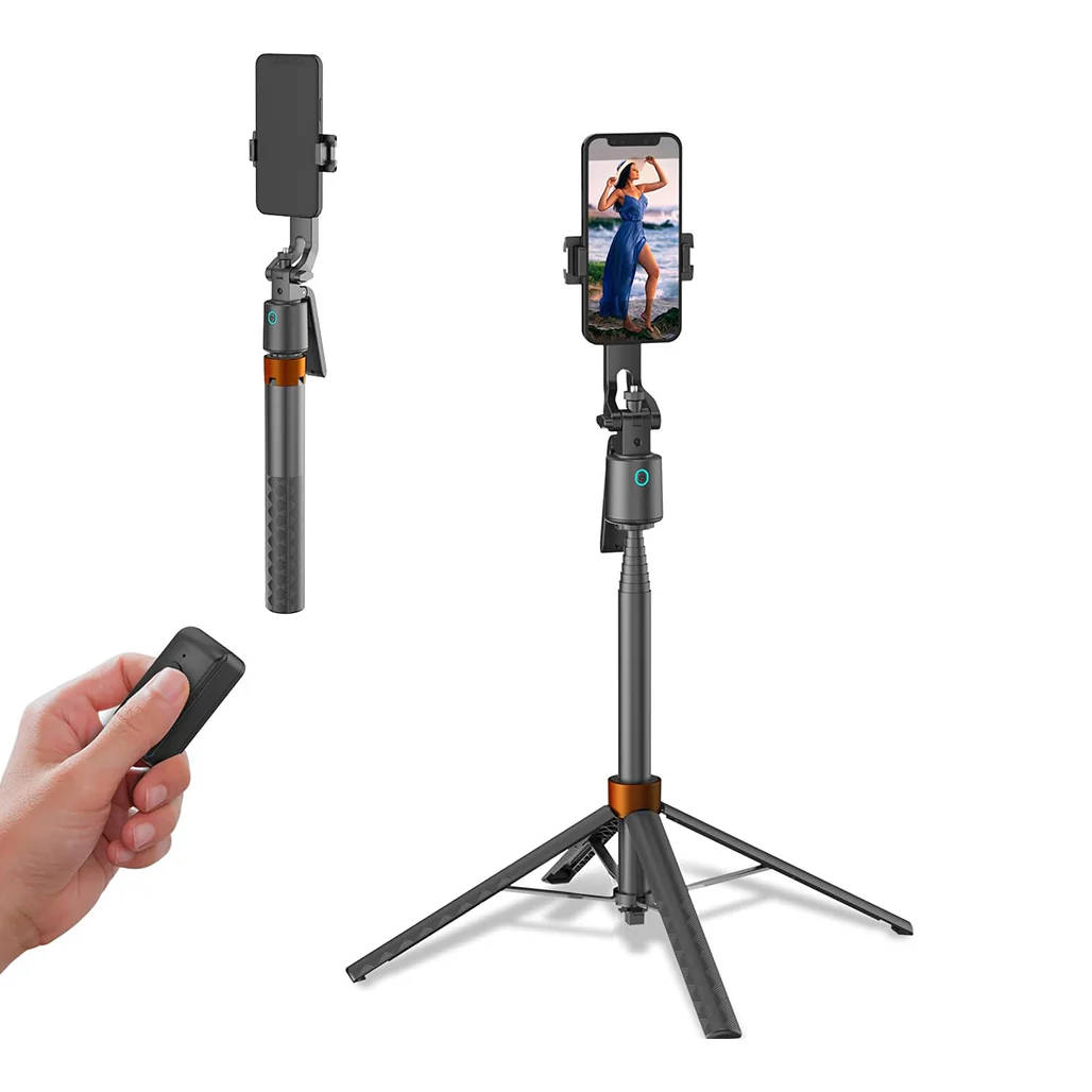 Auto Face Tracking Tripod 70" – 360° AI Smart Selfie Stick with Remote, Gesture Control & No App Required – Tall Phone Tripod for iPhone, Android, TikTok, YouTube & Live Streaming - Image 2