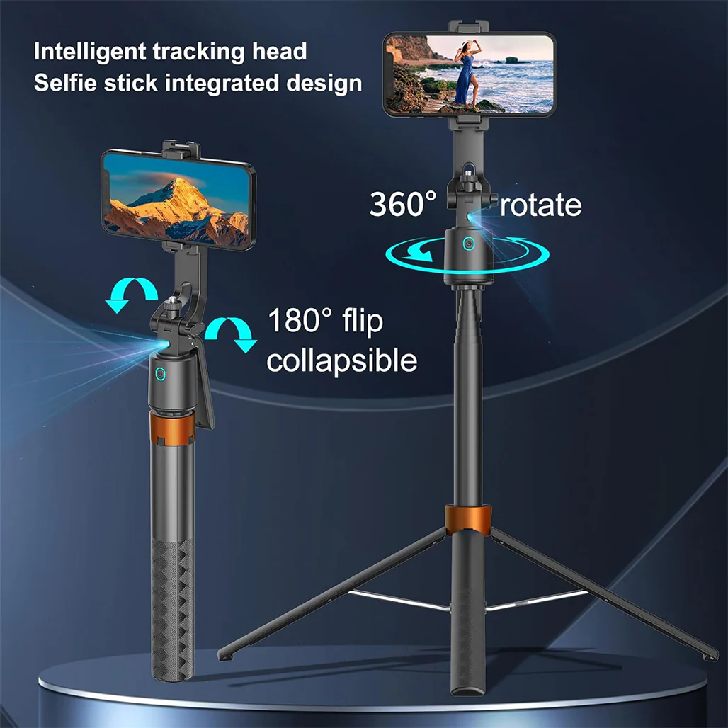 Auto Face Tracking Tripod 70" – 360° AI Smart Selfie Stick with Remote, Gesture Control & No App Required – Tall Phone Tripod for iPhone, Android, TikTok, YouTube & Live Streaming - Image 3