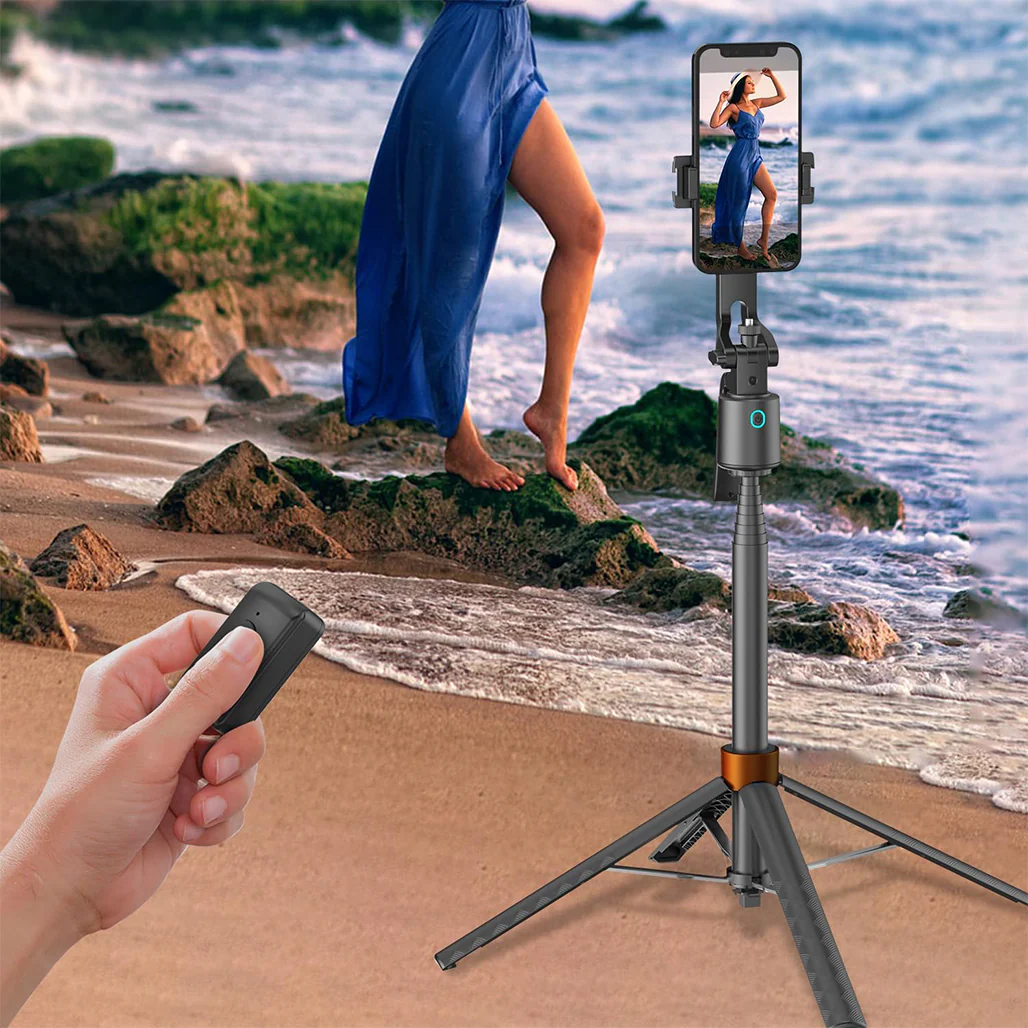 Auto Face Tracking Tripod 70" – 360° AI Smart Selfie Stick with Remote, Gesture Control & No App Required – Tall Phone Tripod for iPhone, Android, TikTok, YouTube & Live Streaming - Image 9