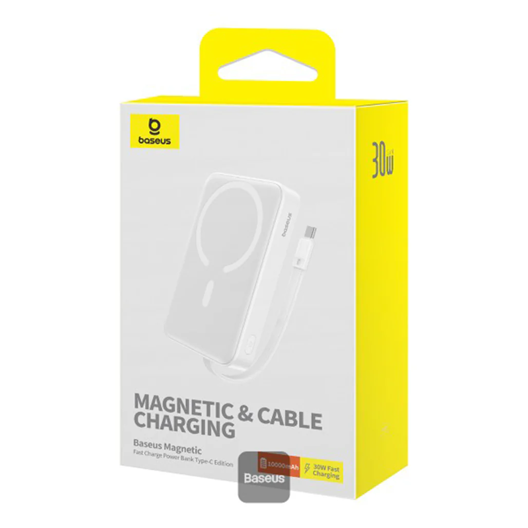 Baseus 10000mAh Magnetic Mini Wireless Power Bank 30W PD with Built-In USB-C Cable - Image 17