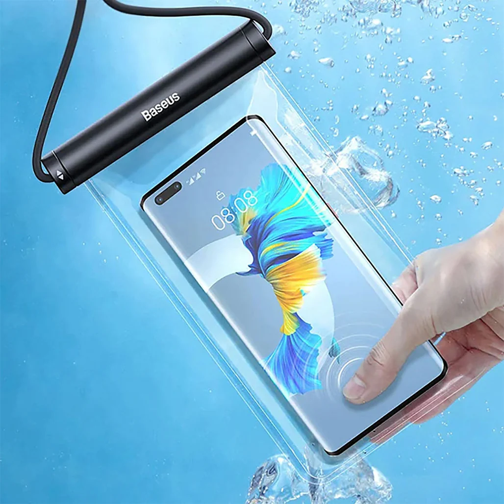 Baseus AquaGlide BS-PC030 Waterproof Case - IPX8 Protection, Cylindrical Clasp, Universal Fit for Phones up to 7.2 Inches - Black - Image 6