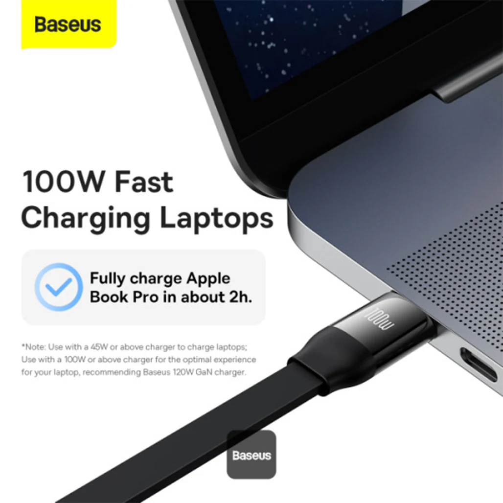 Baseus Bright Mirror 2 Series Retractable 3-in-1 Cable | 100W Fast Charging Data Cable | Type-C to Type-C + Lightning + Micro USB | 1.1M - Black - Image 3