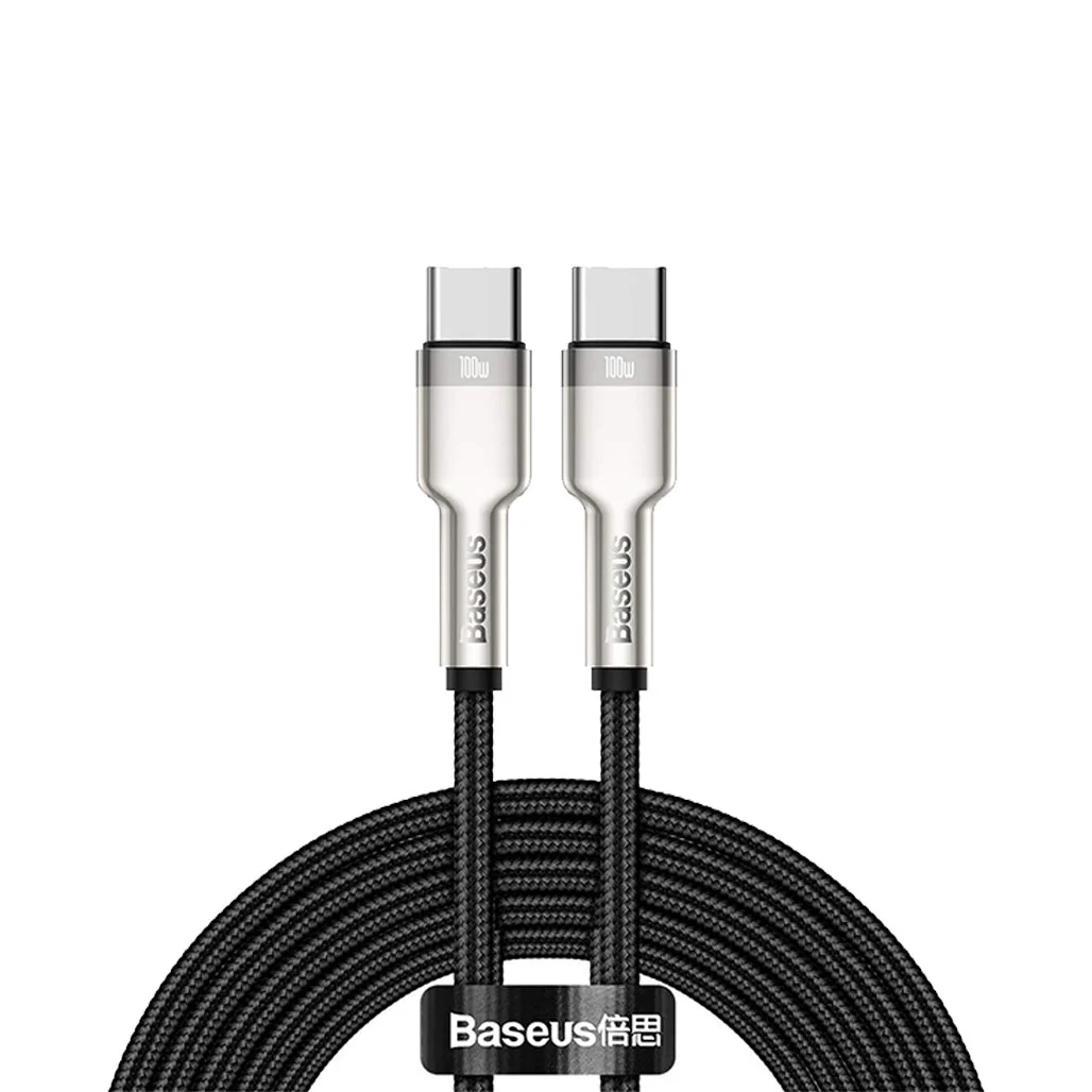 Baseus Cafule Metal Data Cable USB-C to USB-C - 100W High Power, 2M Length, Zinc Alloy, 480Mbps Data Transfer
