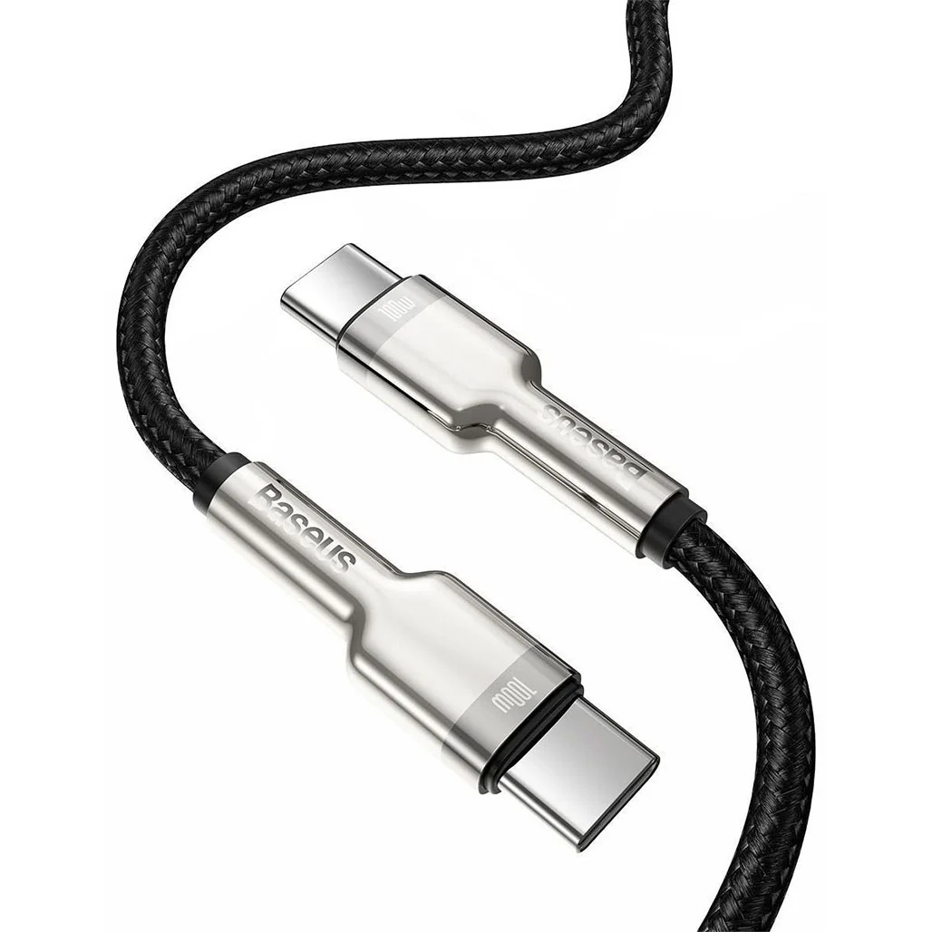 Baseus Cafule Metal Data Cable USB-C to USB-C - 100W High Power, 2M Length, Zinc Alloy, 480Mbps Data Transfer - Image 2