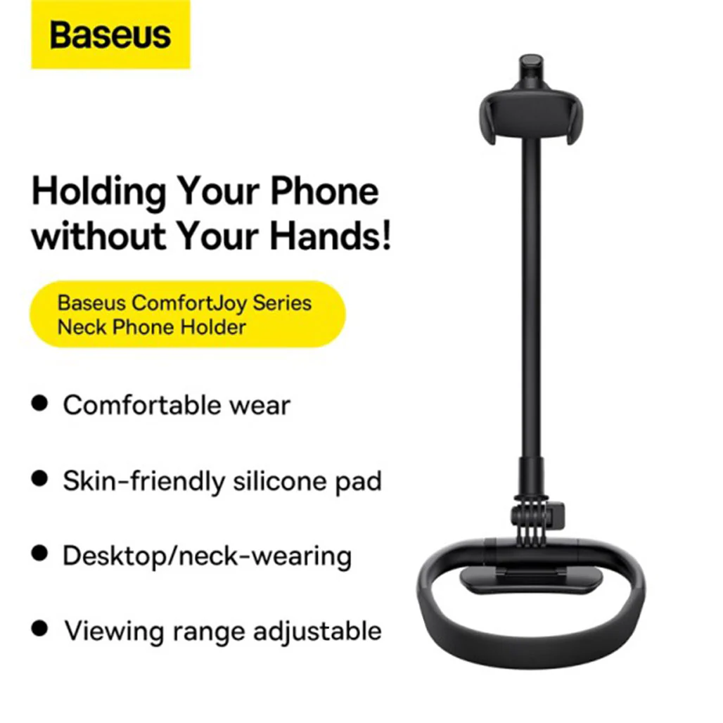 Baseus ComfortJoy Series Universal Neck Mount & Phone Stand - Black - Image 2