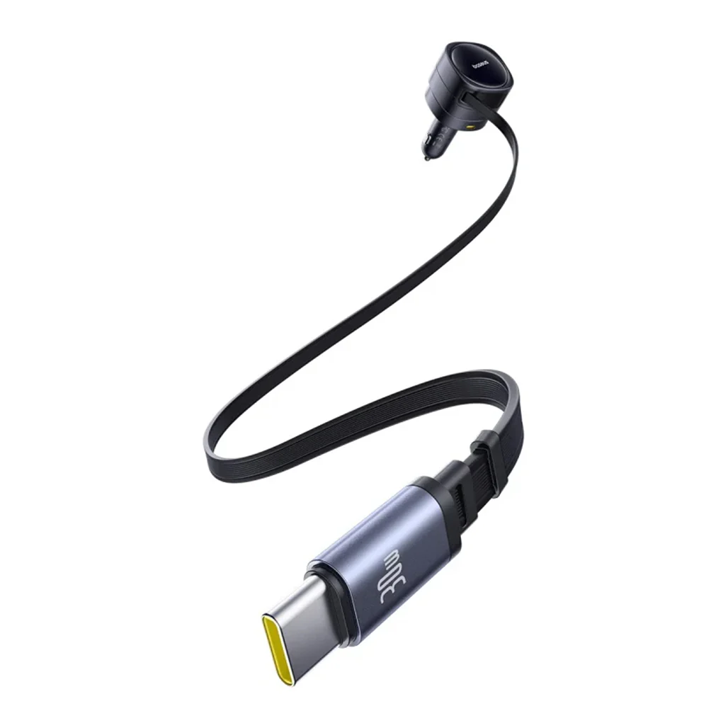 Baseus Enjoyment Max 90W Car Charger with Built-in USB-C & Lightning Cables - Image 7