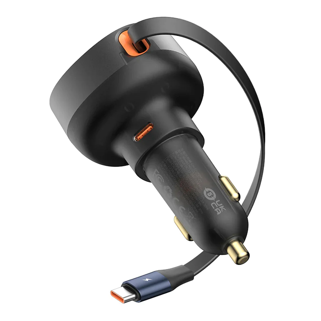 Baseus Enjoyment Pro - Retractable USB-C Car Charger 60W - Image 2