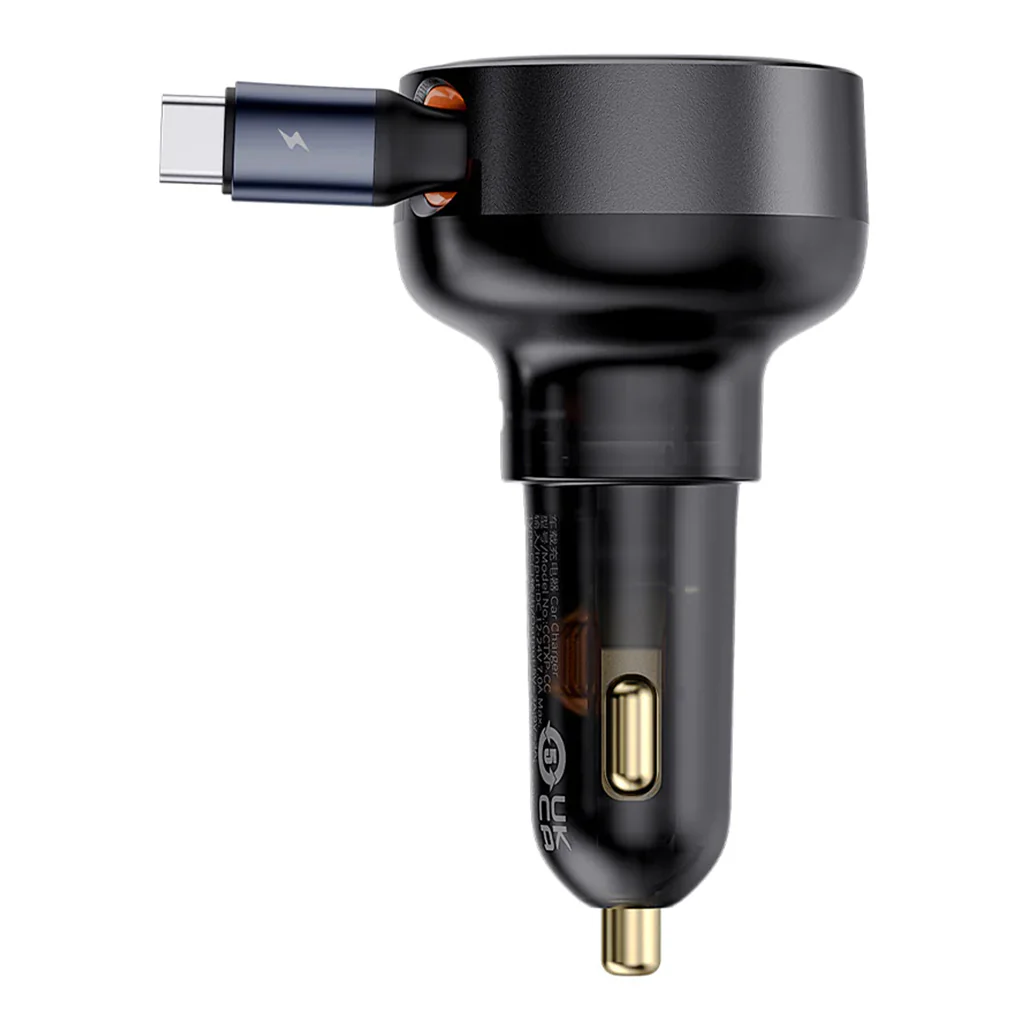 Baseus Enjoyment Pro - Retractable USB-C Car Charger 60W - Image 3