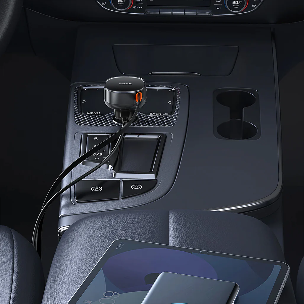 Baseus Enjoyment Pro - Retractable USB-C Car Charger 60W - Image 6