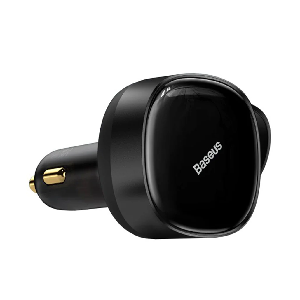 Baseus Enjoyment Retractable 2-in-1 Car Charger C+L 30W - Black - Image 2