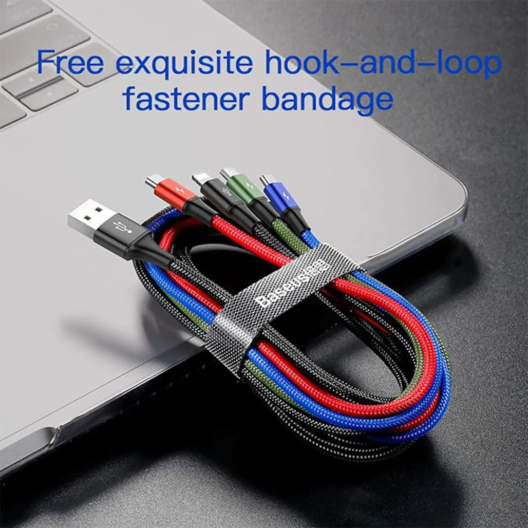 Baseus Fast 4in1 Cable For lightning + Type-C (2) Micro 3.5A 1.2M, CA1T4-B01 - Image 4