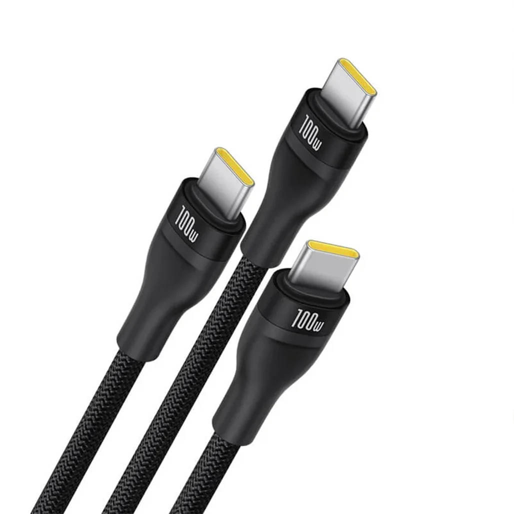 Baseus Flash Series 3 Type-C to C+C+C Fast Charging Cable | 3-in-1 100W Power Deliver - Image 2