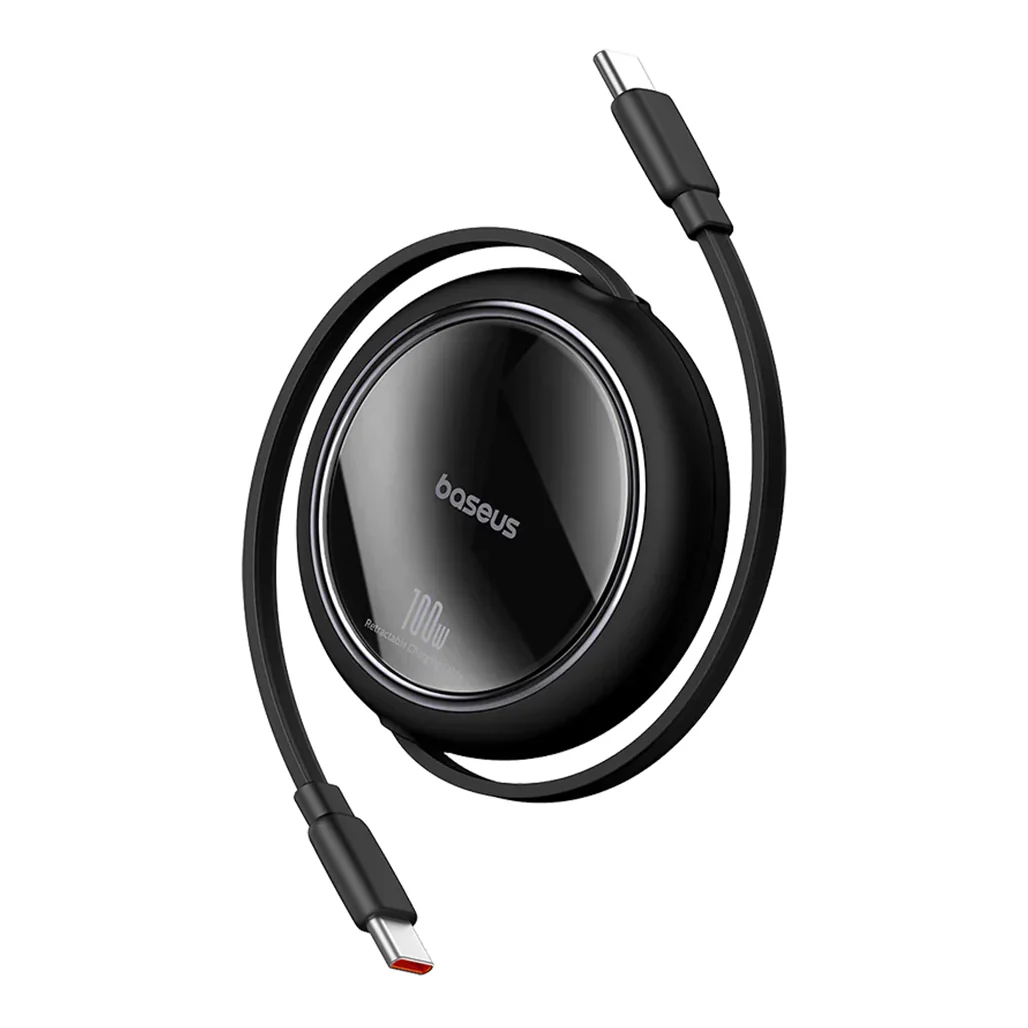 Baseus Free2Draw Mini Retractable Charging Cable Type-C to Type-C 100W - Black - Image 2