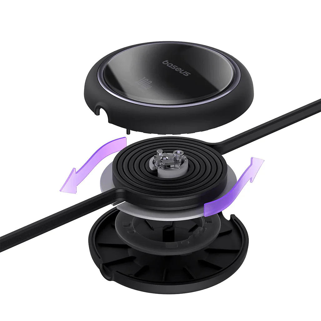 Baseus Free2Draw Mini Retractable Charging Cable Type-C to Type-C 100W - Black - Image 5
