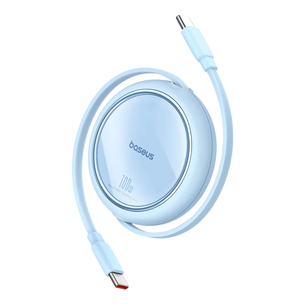 Baseus Free2Draw Mini Retractable Type-C to Type-C Charging Cable 100W - Blue - Image 2