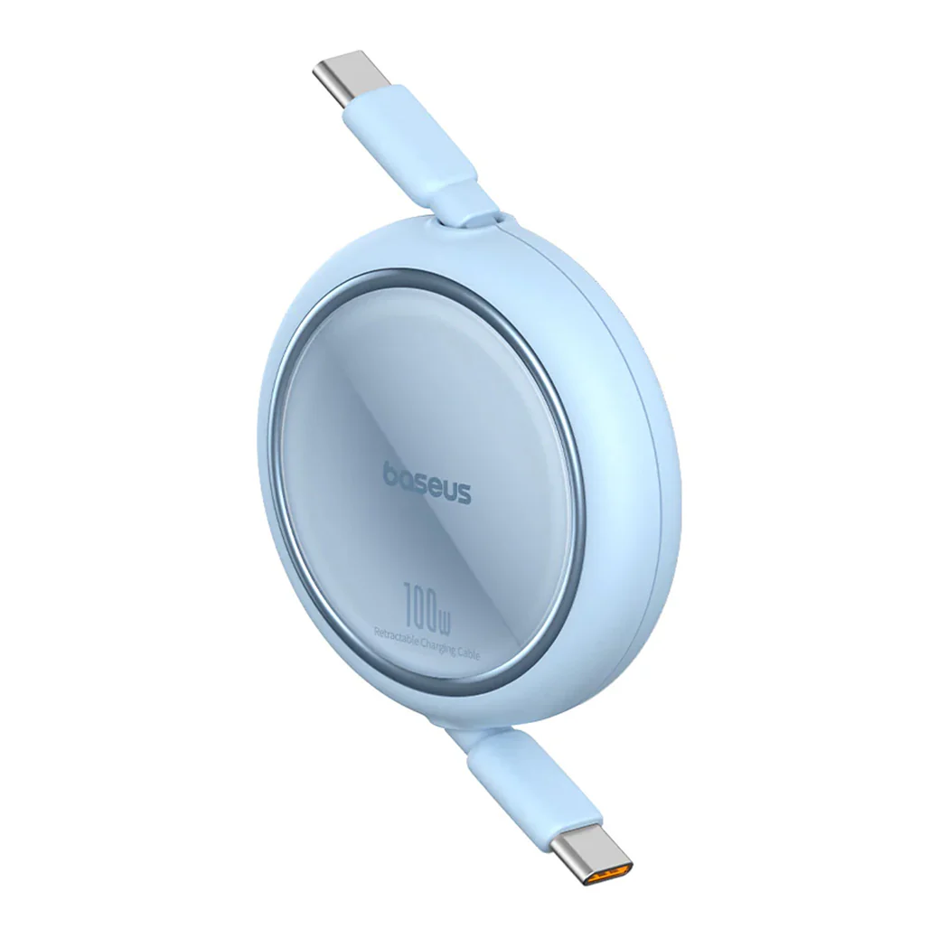 Baseus Free2Draw Mini Retractable Type-C to Type-C Charging Cable 100W - Blue - Image 3