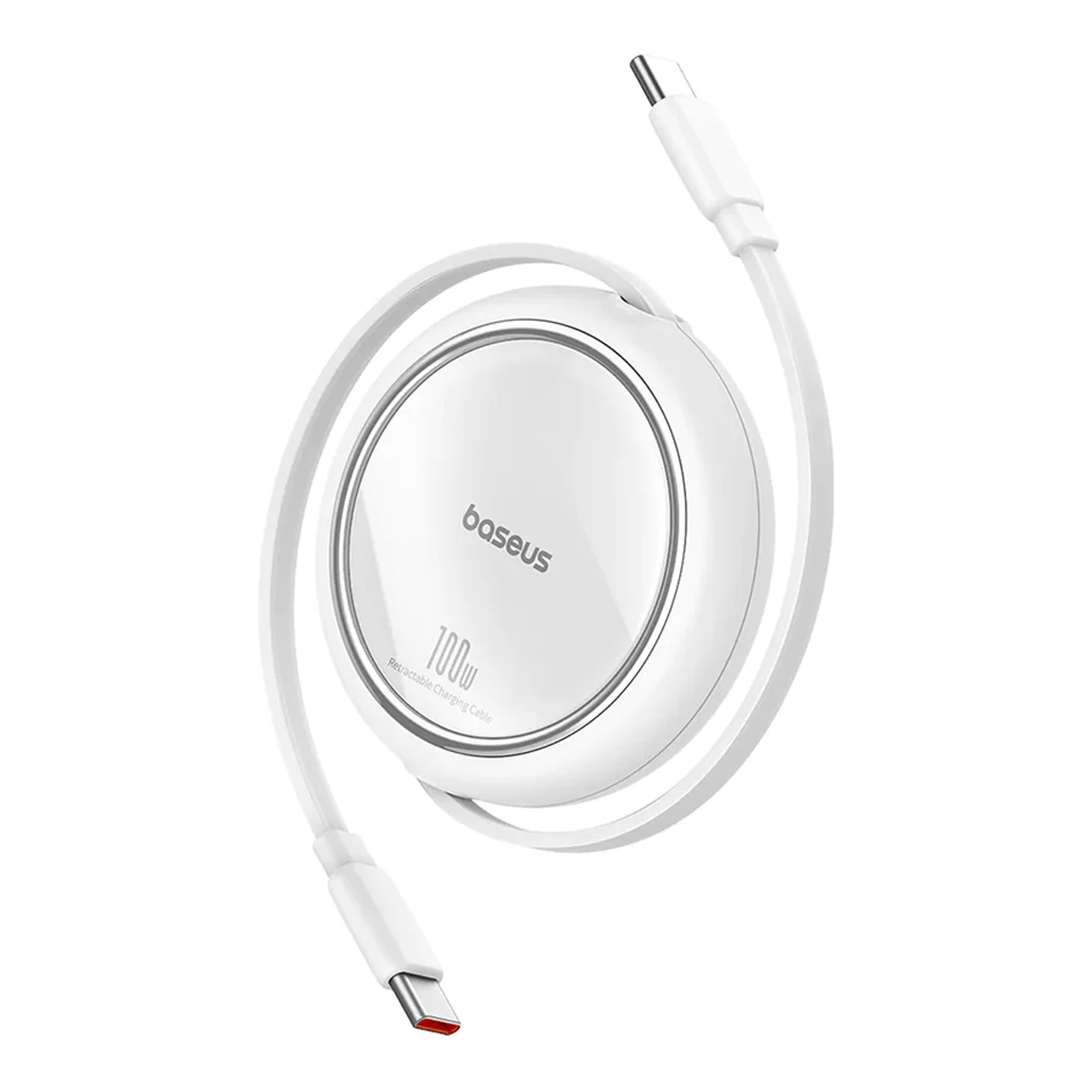 Baseus Free2Draw Mini Retractable Type-C to Type-C Charging Cable 100W - White - Image 2