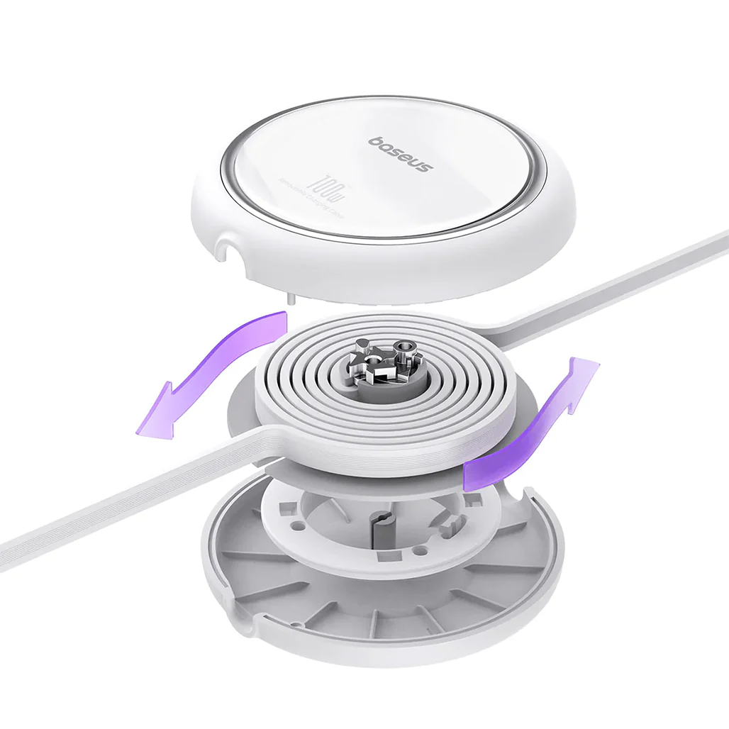 Baseus Free2Draw Mini Retractable Type-C to Type-C Charging Cable 100W - White - Image 6