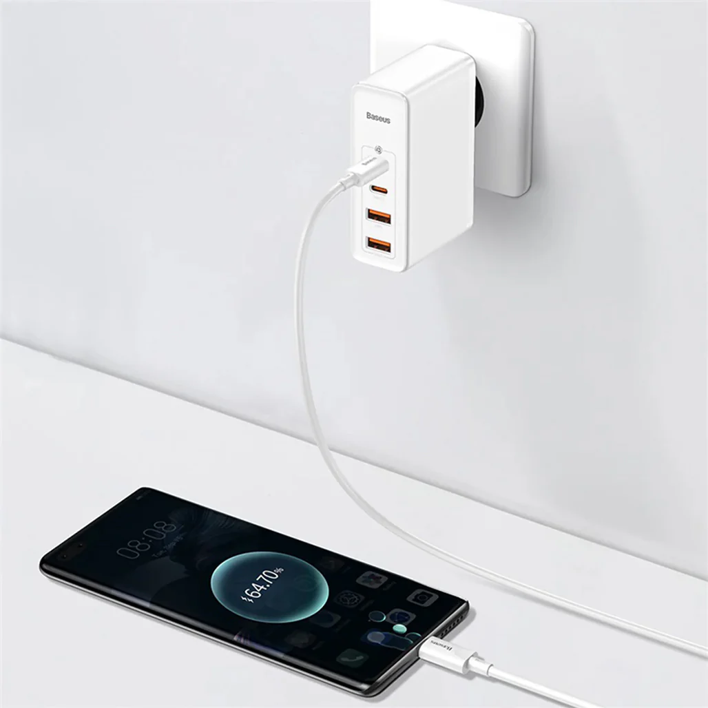 Baseus GaN2 4-Port Fast Charger 100W - White - Image 6
