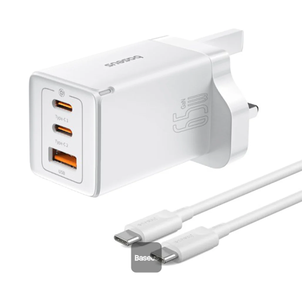 Baseus GaN5 Pro 65W 3-Port Fast Charger with Dual Type-C and USB-A | UK Plug | Ideal for iPhone, MacBook, iPad, Samsung, and Type-C Devices - Image 7