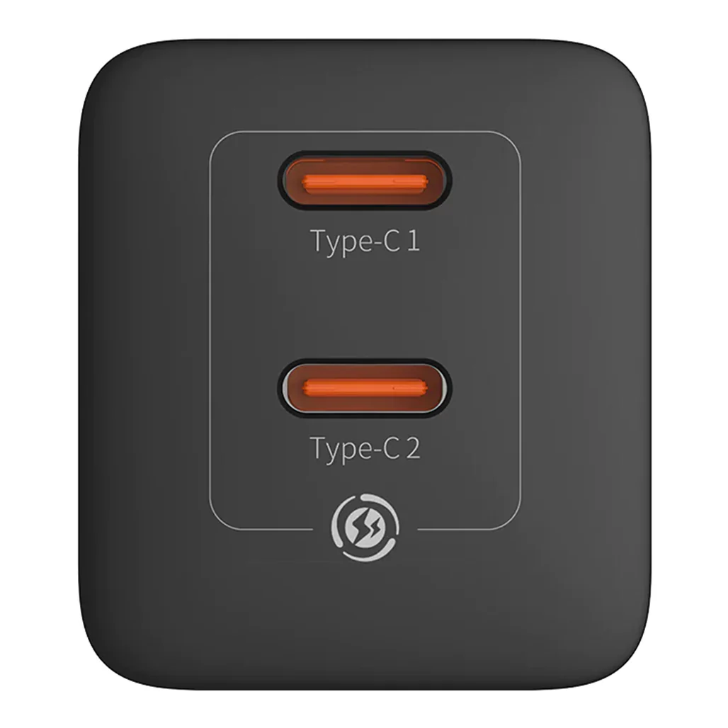 Baseus GaN5 Pro Dual USB-C Fast Charger 40W Adapter - Black - Image 2