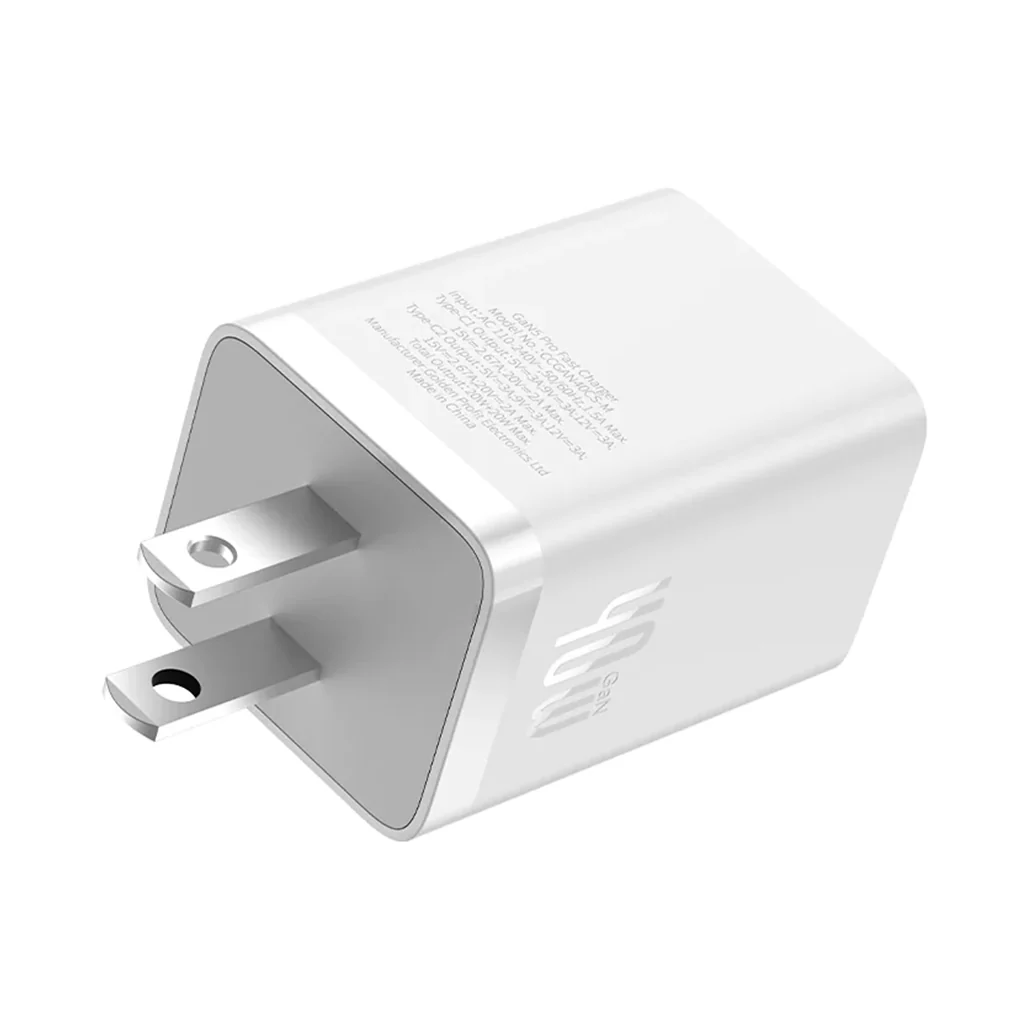 Baseus GaN5 Pro Dual USB-C Fast Charger 40W Adapter - White - Image 5