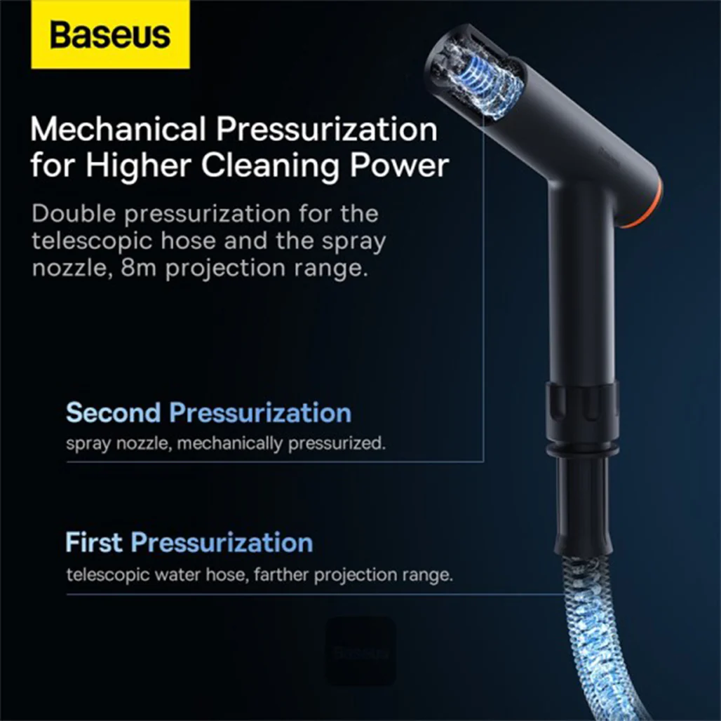 Baseus GF3 Metal Handheld Nozzle Sprayer with 30M Hose - Image 9