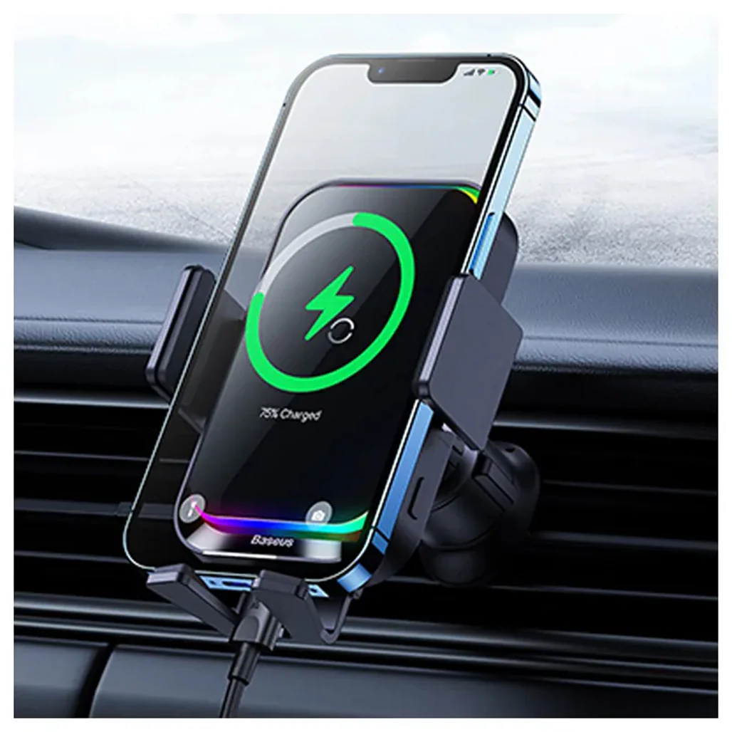 Baseus Halo - Electric Wireless Charging Car Mount 15W - Image 10