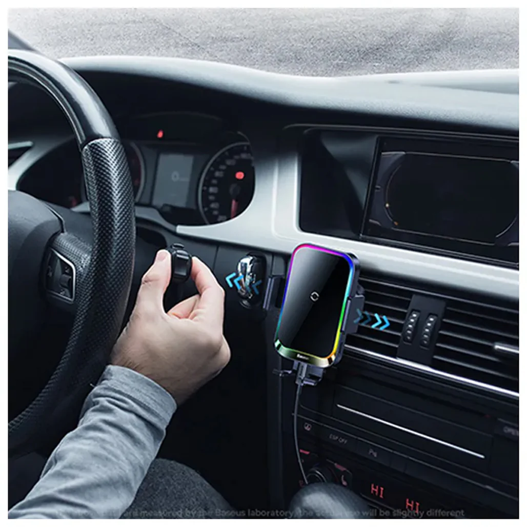 Baseus Halo - Electric Wireless Charging Car Mount 15W - Image 9