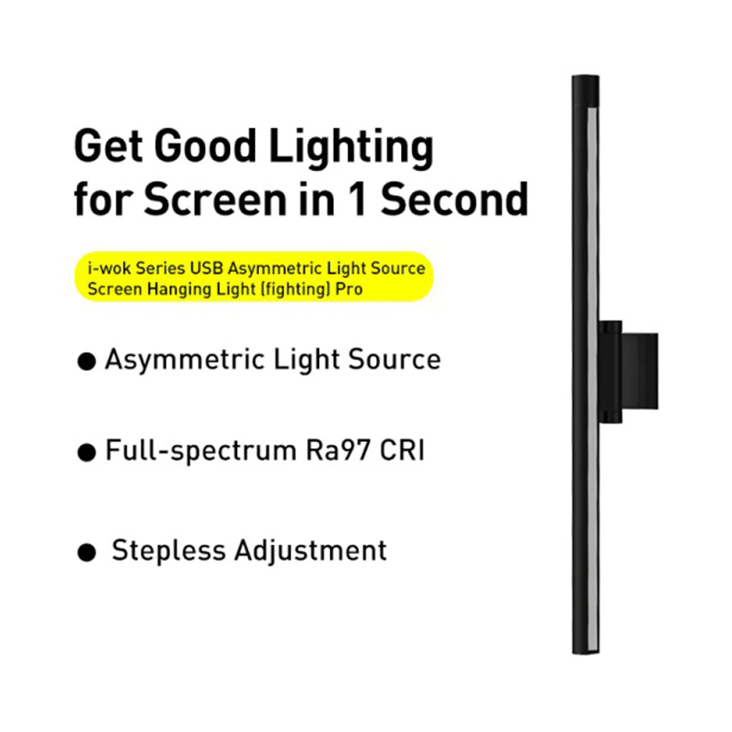 Baseus I-Wok Screen Hanging Light Pro - USB Asymmetric Light Source for Desktop Screens - Image 4