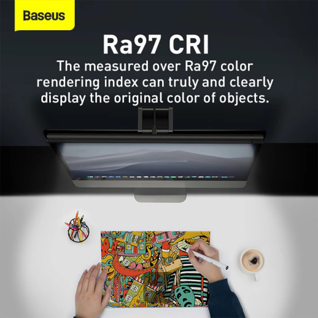 Baseus I-Wok Screen Hanging Light Pro - USB Asymmetric Light Source for Desktop Screens - Image 5