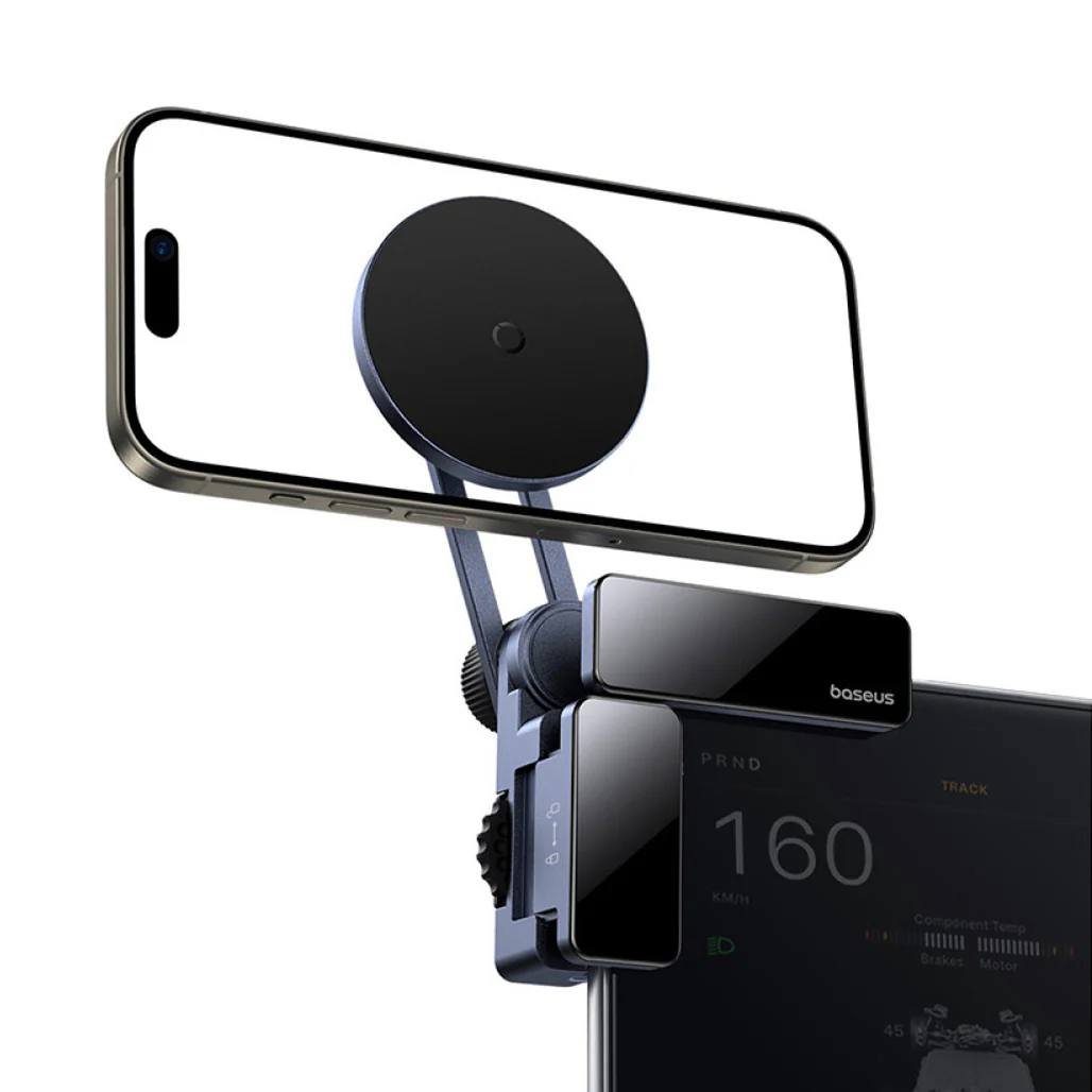 Baseus MaxView Magnetic Car Mount for In-Vehicle Infotainment | 150° Foldable, 270° Angle-Free Viewing | Secure & Convenient - Image 3