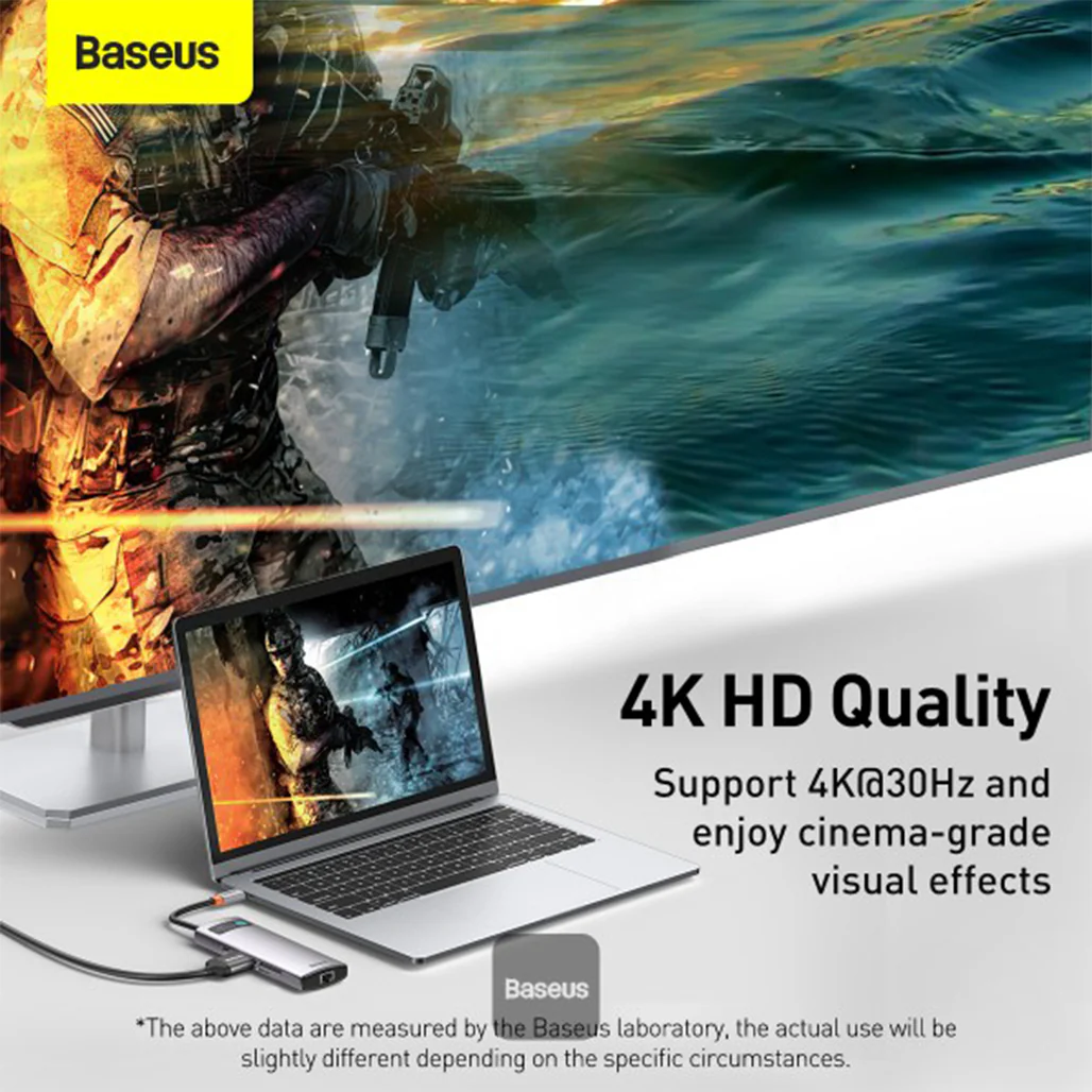 Baseus Metal Gleam Series - 8in1 Multifunctional Type-C HUB Docking Station - Image 3