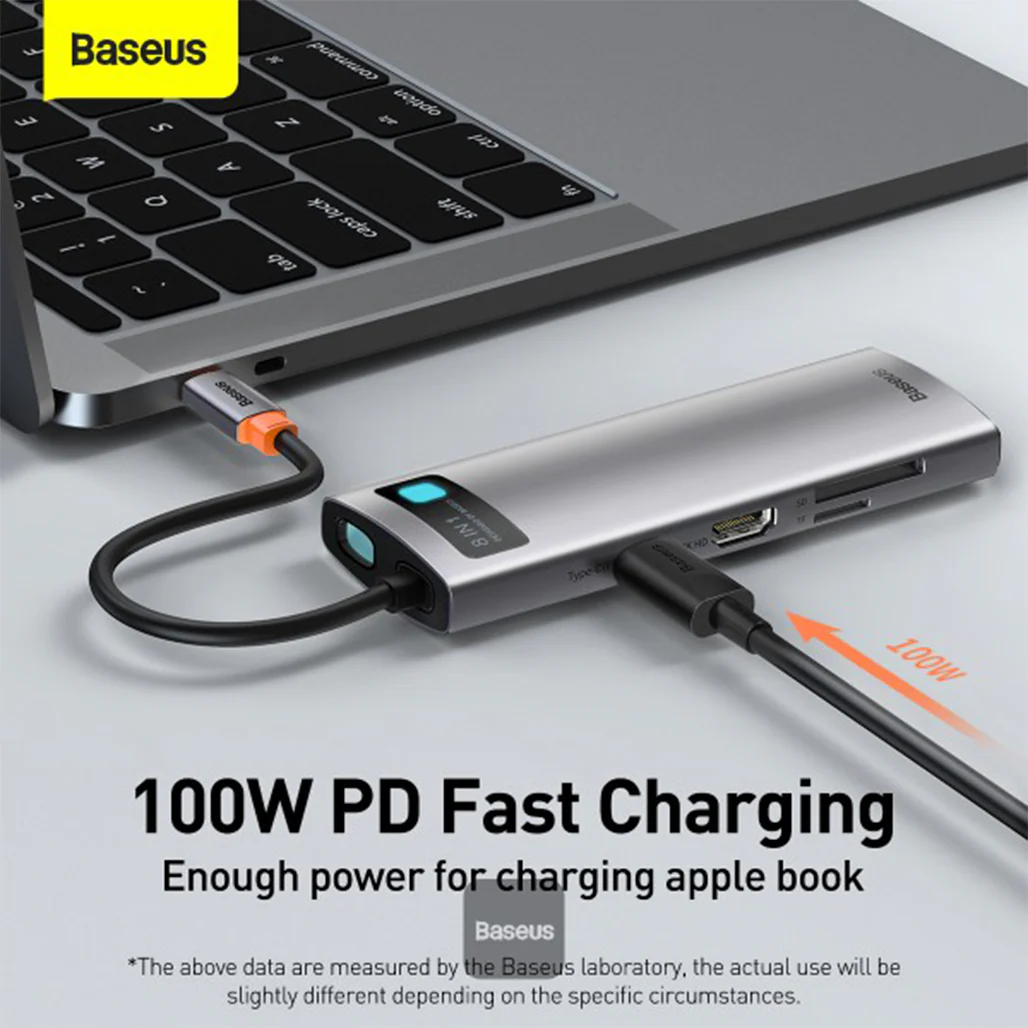 Baseus Metal Gleam Series - 8in1 Multifunctional Type-C HUB Docking Station - Image 5