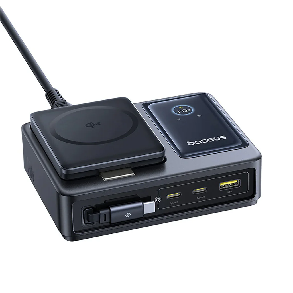 Baseus Nomos 5-in-1 Desktop Charger Qi2 140W | Fast Wireless & USB-C Charging Station - Image 5