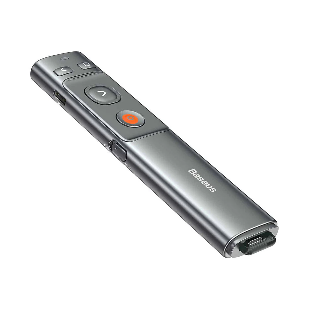 Baseus Orange Dot Wireless Presenter (Red Laser) - Grey - Image 4