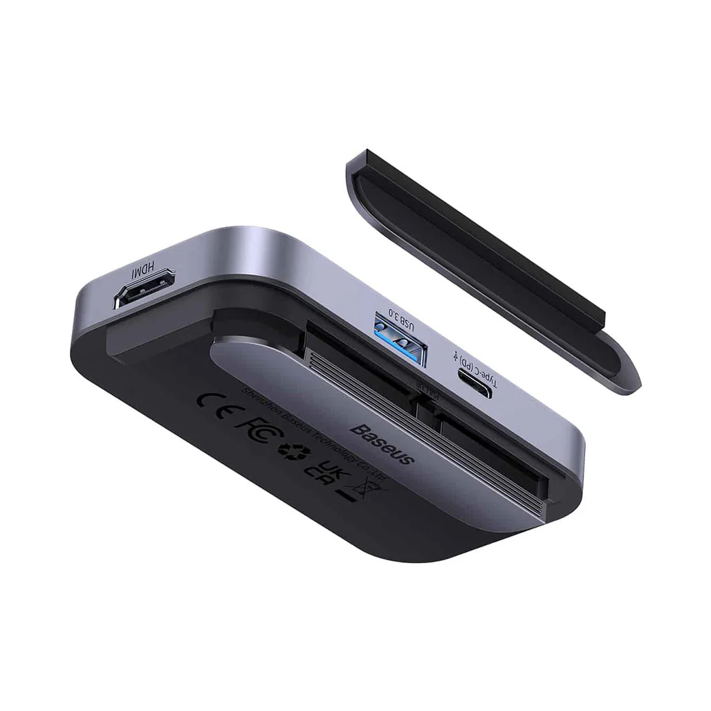 Baseus PadJoy 6-Port Type-C Hub Adapter - Dark Gray | 4K HD, 100W PD Charging, USB 3.0, SD/TF Card Reader - Image 4