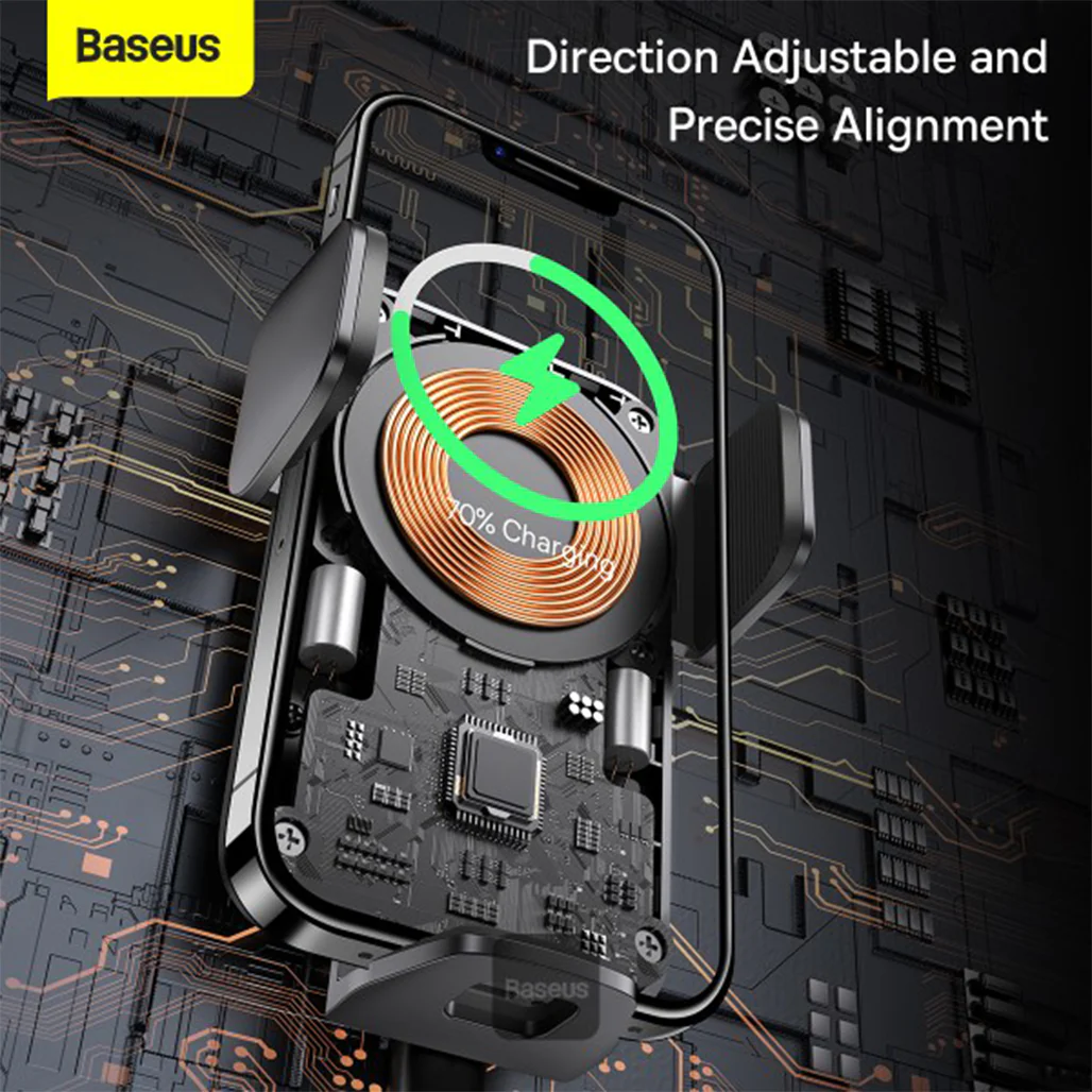 Baseus Qi 15W Wireless Car Charger and Phone Holder with Suction Cup – Fast Charging, Auto Alignment, and Universal Compatibility - Image 3