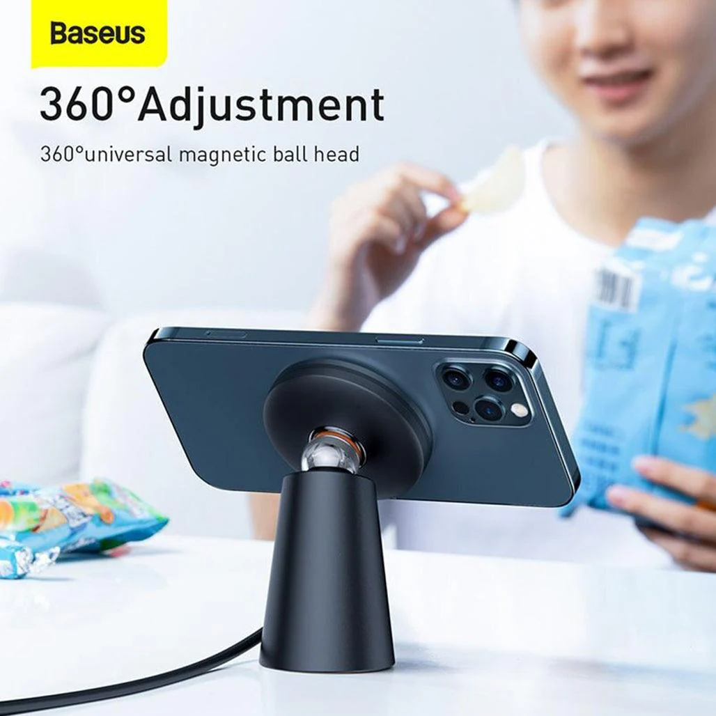Baseus Simple Magnetic Stand Wireless Charger - 15W Max, Adjustable, Detachable Design with 1.5m Type-C Cable - Image 2