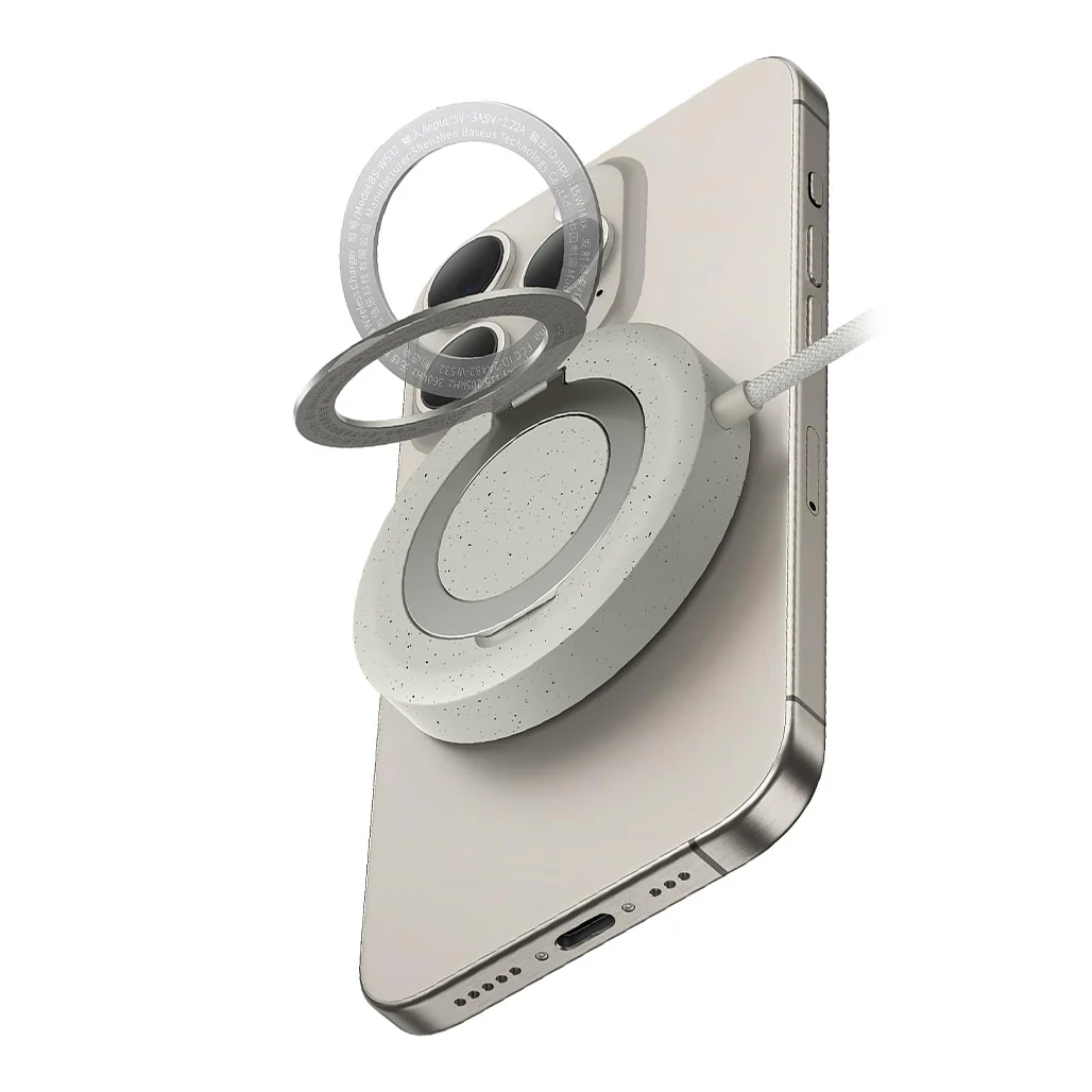Baseus Simple Mini4 Magnetic Qi2 15W Wireless Charging Stand - 135° Adjustable Stand with Built-In 1M Type-C Cable - Black - Image 7