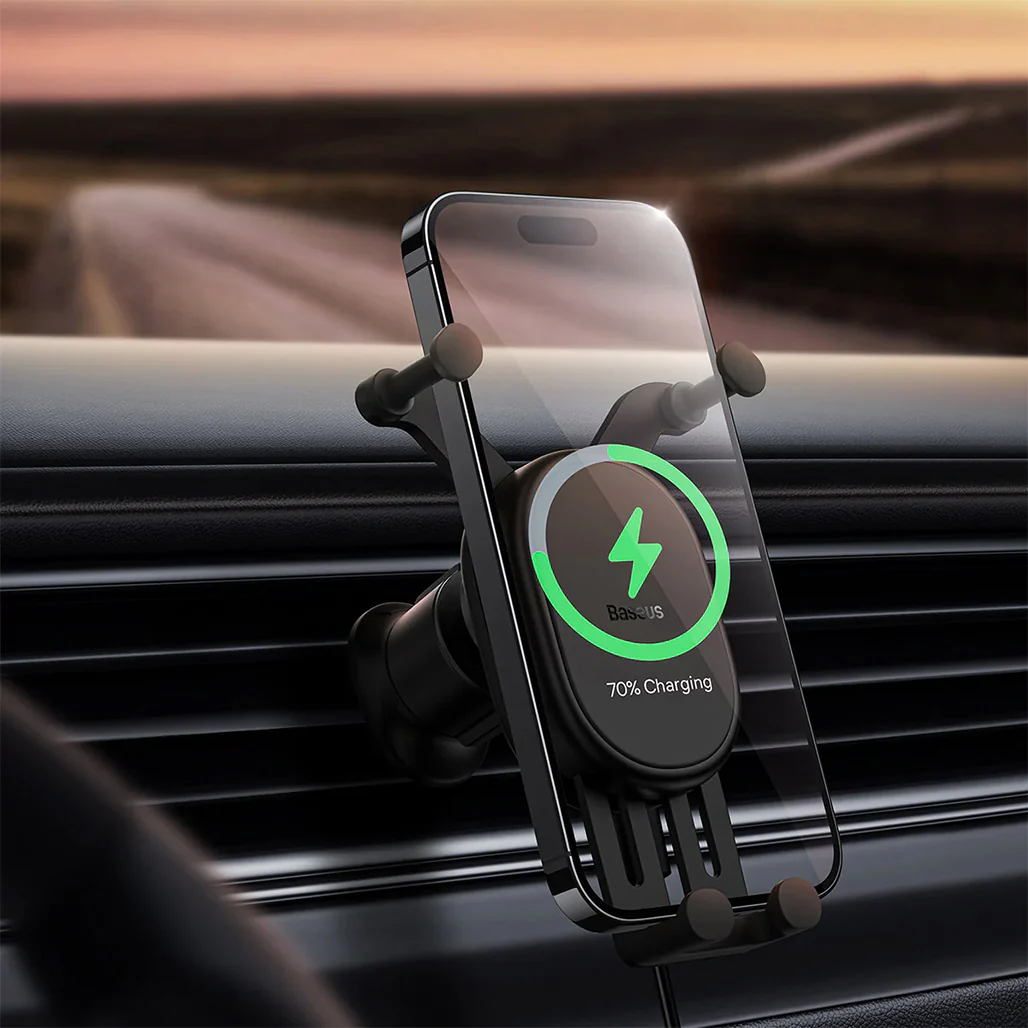Baseus Stable Gravitational Wireless Charging Car Mount Pro 15W - Black - Image 7
