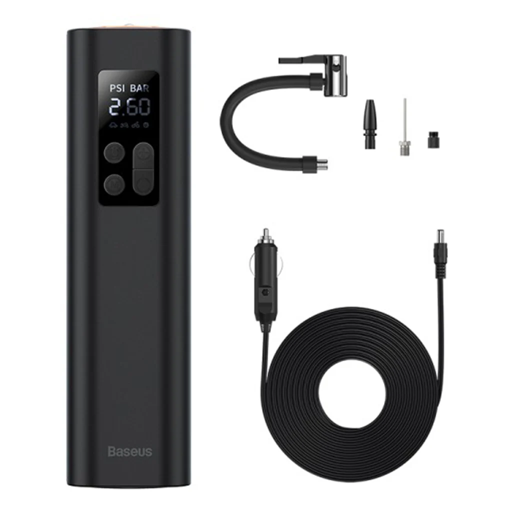 Baseus Super Mini Inflator Pump - Portable Handheld Air Compressor for Car, Motorcycle, Bicycle, and Ball Tires - Black - Image 2