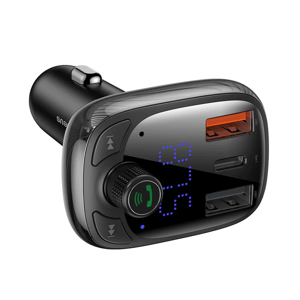 Baseus T-Shaped S-13 Bluetooth FM Transmitter with 36W PPS Fast Charger – Car MP3 Player & Dual USB Ports - Image 2