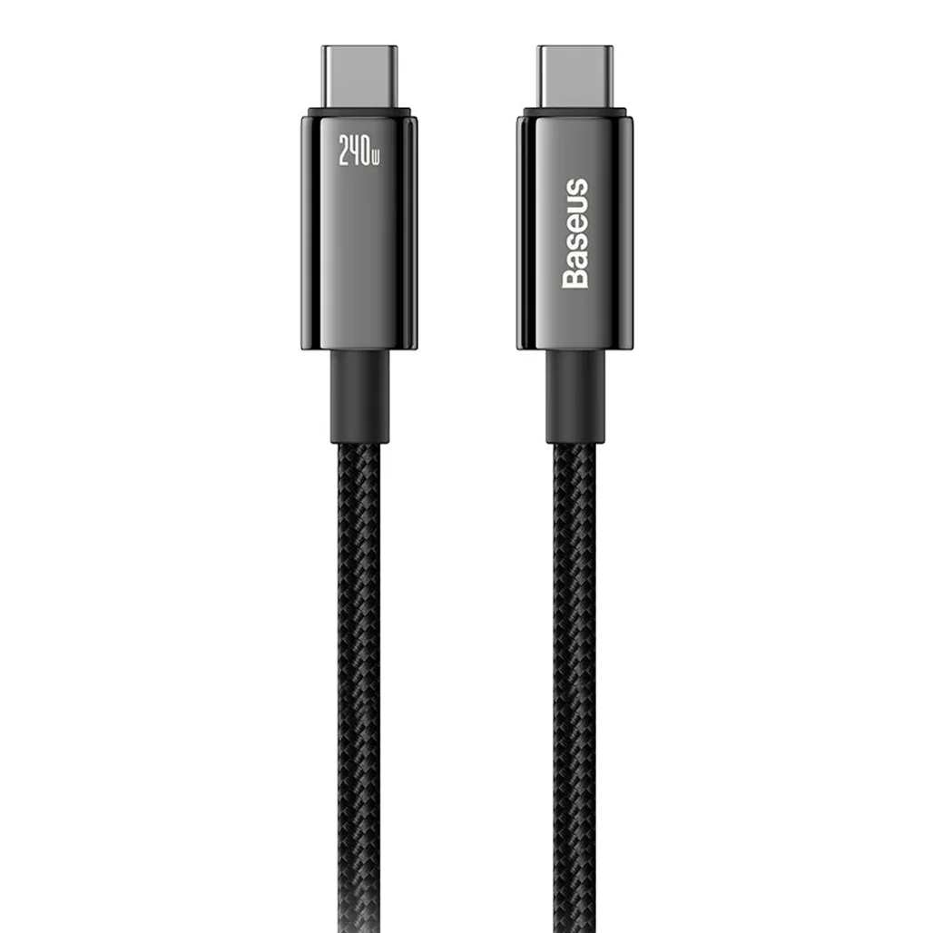 Baseus Tungsten Gold 240W USB-C to USB-C Fast Charging Data Cable – 2m Black
