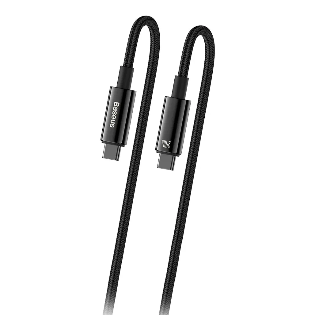 Baseus Tungsten Gold 240W USB-C to USB-C Fast Charging Data Cable – 2m Black - Image 2